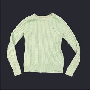 Izod Light Green Cable Knit Sweater
